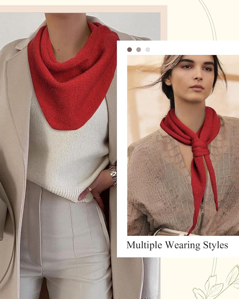 Molans Women Winter Knit Neck Scarf - Warm Crochet Triangle Scarf for Women Girls - Image 4
